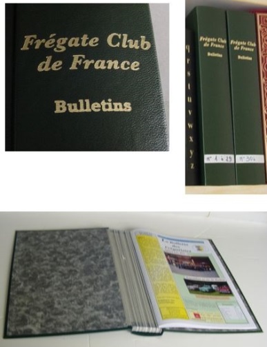 Reliures pour les bulletins du Frégate Club de France